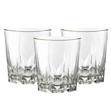 Imagem de Jogo De 3 Copos Vidro Egípcio Ayla Premium Whisky 330ml