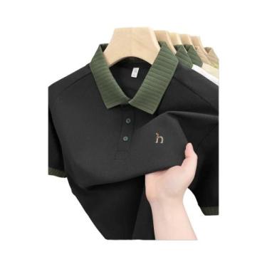 Imagem de Camisa Polo Masculina De Manga Curta Com Bordado De Cão Na Gola, Confo