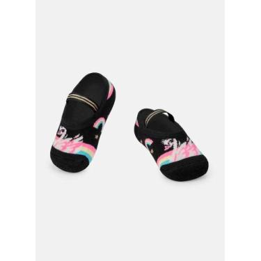 Imagem de Meia Sapatilha Bebê Menina Antiderrapante Cisne Rainbow - Puket