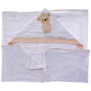 Imagem de Minha Casa Baby Toalha De Banho Malha - Urso Rosa - Medida 90Cm X 106Cm Rosa Grande