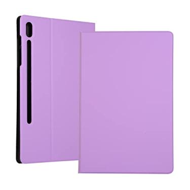 Imagem de Tablet protetor PC Capa Para Lenovo Tab P12 Pro 12.6 polegadas Caixa De Tablet, Premium Choque Prova Folio Case, Angles Multi-Visão, Macio Tpu. Tampa traseira Auto Sleep/Wake (Color : Purple)