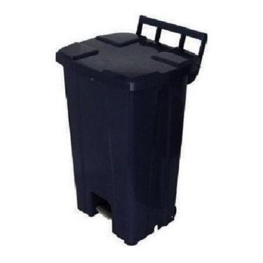 Imagem de Lixeira Quadrada Com Pedal De 100 Litros Sem Rodas Preto