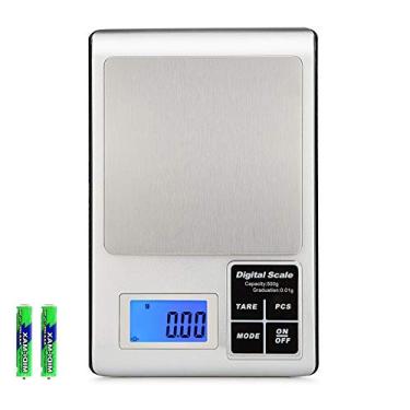 Imagem de balanças digitais 0,01g, mini balança de bolso balança de joalharia balança de cozinha, tampa protetora de balança alimentar digital de precisão e visor LCD retroiluminado 200g / 0,01g