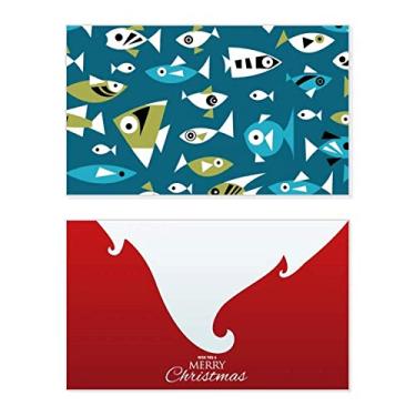 Imagem de Blocos de cores frias, peixes abstratos, férias, férias, cartão de felicitações, mensagem de Natal