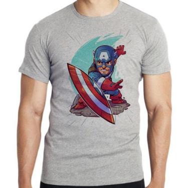 Imagem de Camiseta Capitão America Geek Blusa criança infantil juvenil adulto ca