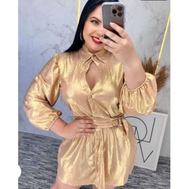 Imagem de Chemise camisão Feminino ( tamanho único) veste um 38 a um 42., Dourad