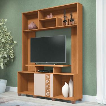 Imagem de Estante Para Tv 47 Pol 136cm Milla Off White/cinamomo - Hb Móveis