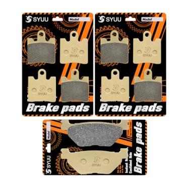 Imagem de S SYUU Pastilhas de freio dianteiras e traseiras de motocicleta confiáveis de alto desempenho compatíveis com Yamaha FJR1300 FJR 1300 2006-2018 XV1900 XV 1900 A Midnight Star 2011-2016 - baixo ruído,