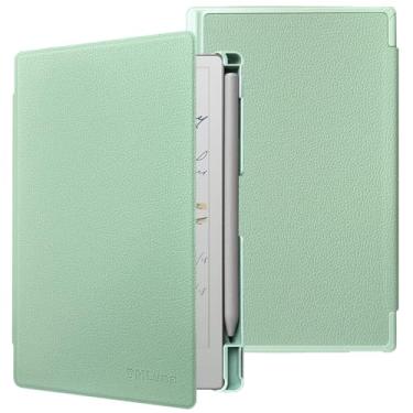 Imagem de DMLuna Capa para 7,3" Remarkable Paper Pro Move 2025, Slim Hardshell PU Leather Protective Cover Case, Built-in Pen Holder, Agave Green