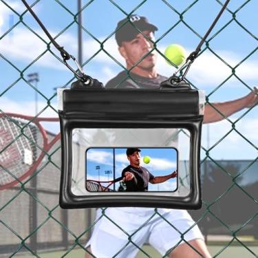 Imagem de Elfzone Suporte para cerca de telefone - Kit de montagem Game Changer, bolsa transparente à prova d'água, com iPhone, Mevo Start, Insta 360 e outras câmeras de ação para gravação de beisebol, softbol