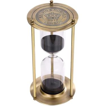 Imagem de Ampulheta com temporizador de areia de 30 minutos, relógio de areia simples Biloba, relógio de 30 minutos turquesa grande para casa, mesa, escritório decorativo (preto)