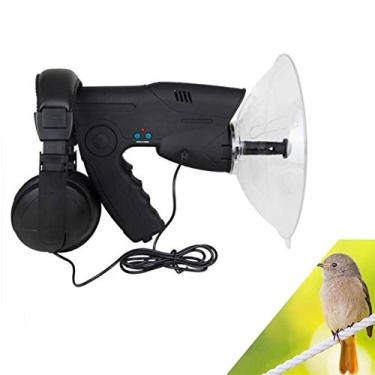 Imagem de SLGGPJBU Monóculos de microfone parabólico portátil, amplificador de som monocular 8X, amplificador de som biônico e telescópio de observação de pássaros, observação da natureza e audição digital D