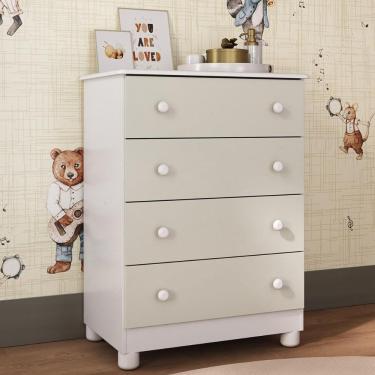 Imagem de Cômoda Infantil 65cm com 4 Gavetas Allegra Multimóveis MP4421