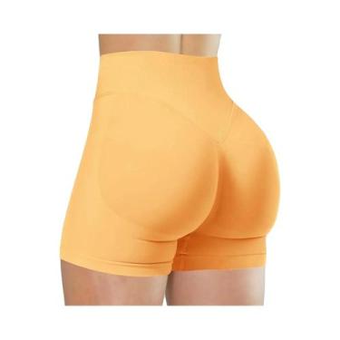 Imagem de Shorts De Yoga Femininos De Cintura Alta Em Cor Sólida, Moda De Verão,