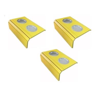 Imagem de Kit 03un Esteira Decorativa Laqueada Sofá Copo Alumínio Amarelo
