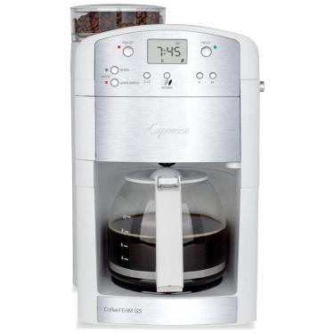 Imagem de Máquina de Café Expresso com Moedor Cônico e Jarra de Vidro, 110V 900W, TEAM GS, Branca