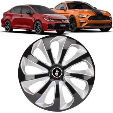 Imagem de Calota Esportiva Modelo Velox Aro 14 Black Silver Elitte