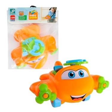 Imagem de Avião de Brinquedo Interativo Infantil, 20 x 22 x 15 cm, Laranja e Verde, para Crianças acima de 12 Meses