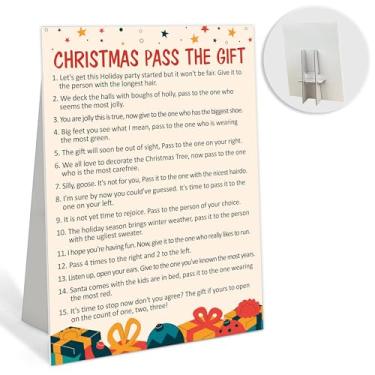 Imagem de TCJIU Christmas Pass The Gift Game,Christmas Club Games,Winter Family Icebreaker Games,Trivia Games,Holiday Party Games & Activities,Classroom Games,School Christmas Games,Office Christmas Games,W2
