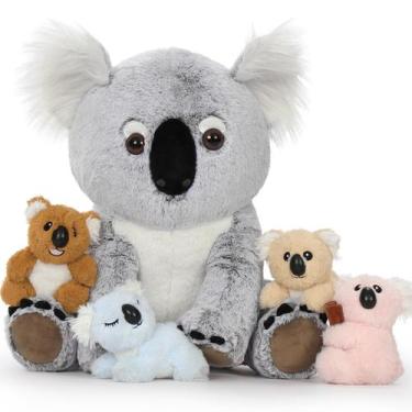 Imagem de Bicho de pelúcia Karister Koala Bear com 4 bebês coalas de 45 cm
