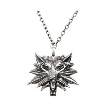 Imagem de Colar Com Pingente De Cabeça De Lobo Geralt Unissex, Joia De Metal Par