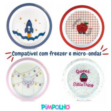 Imagem de Pratinho Pimpolho Infantil Original  Prato Raso Leve Resistente Colori