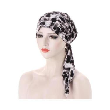 Imagem de Turbante Floral Pré-Amarrado Para Quimioterapia, Lenço De Cabeça Macio