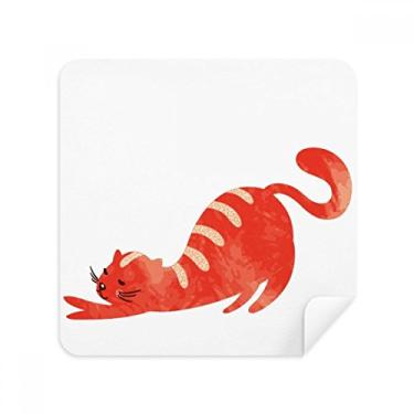 Imagem de Limpador de tela tecido de camurça esticando gato animal aquarela pano