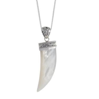 Imagem de Colar de Prata Dente Madrepérola Bali-Unissex