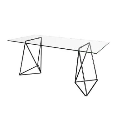 Imagem de Mesa de Escritório Escrivaninha Cavalete Arame Bela Vista Preto Asturi