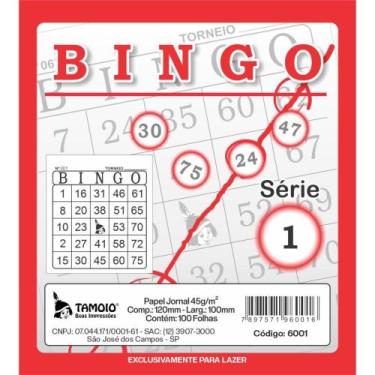 Imagem de Bloco para Bingo Jornal 120X108MM 100 Folhas - Pacote com 15 - Tamoio