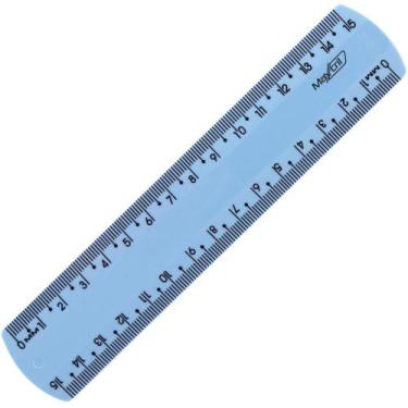 Imagem de Régua de Poliestireno NEW Line Azul Pastel 15CM. Pacote com 10 - Waleu