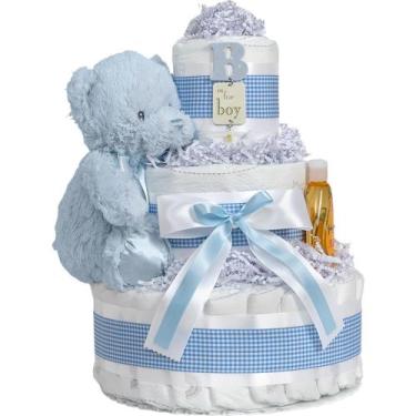 Imagem de Bolo de Fraldas Lil' Baby Cakes - Menino - Azul - com 42 Fraldas Swadd