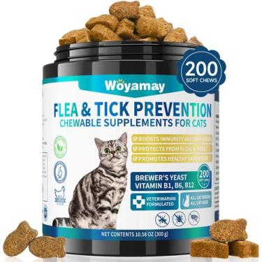 Imagem de Tratamento Natural Contra Pulgas para Gatos Woyamay - 200 Comprimidos 