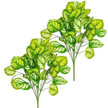 Imagem de 02 Buquês de Folhas X7 Artificial Decorativa 34cm