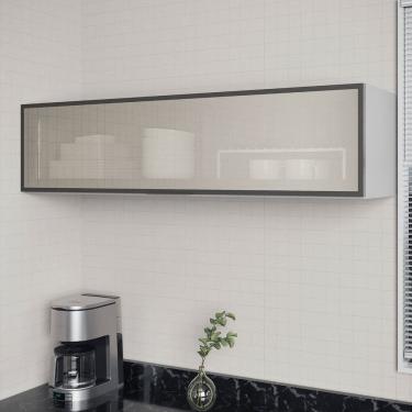 Imagem de Armário Aéreo Porta Basculante Reflecta 120cm Nara Cabecasa Madeiramadeira Cinza Claro