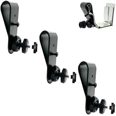 Imagem de (Pacote com 3, preto) Três conjuntos de montagem rígida de calha de chuva para câmera de segurança - fácil instalação, sem necessidade de furadeira, suporte de junta de rosca de 1/10.2-50.8 cm