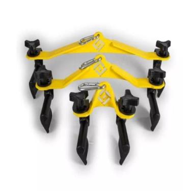 Imagem de Kit 3 Puxadores Anatômicos Line Fitness P / M / G, Amarelo