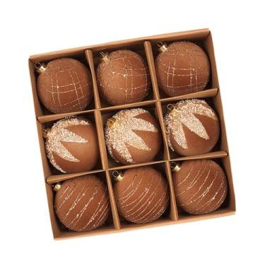 Imagem de CarpNettore Conjunto de 9 bolas de Natal decorativas, pingentes, enfeites para árvore de Natal, ideal para decoração de jardim e Ano