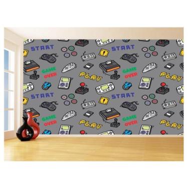 Imagem de Papel De Parede 3D Infantil Controle Game Jogo 3,5M Azs217 - Você Deco