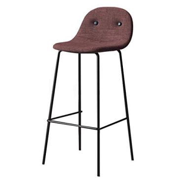 Imagem de Banqueta de bar com altura de metal apoio para os pés 65 cm cadeiras modernas para bancos de bar com encostos e assentos acolchoados com pernas de metal preto pub bistrô cozinha cadeira de jantar