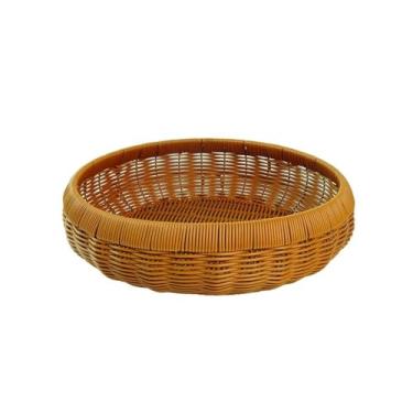 Imagem de Suporte de frutas, cesta de frutas de vime, cestas de armazenamento de pão para alimentos, frutas, legumes, suporte redondo para tigela de frutas (grande)