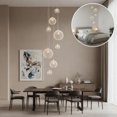 Imagem de Lustre Mix Cnidário Ac. Cristal para pé direito alto - Otago