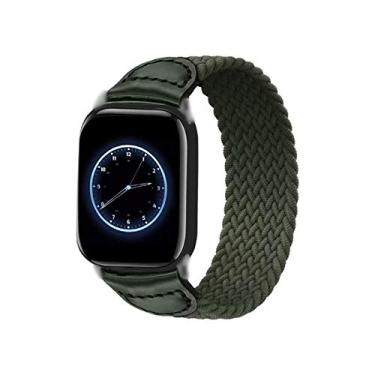 Imagem de KAAGGF Pulseira trançada Solo Loop para Apple Watch 6 Band 44 mm, 40 mm, 38 mm, 42 mm, para iWatch para Apple Watch 5/4/3/2/1/SE (cor da pulseira: verde-militar, tamanho: 38 mm ou 40 mm)
