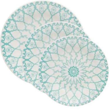 Imagem de Kit Pratos Rasos Fundos e Sobremesa Donna Mandala Oxford Cerâmica 12 P