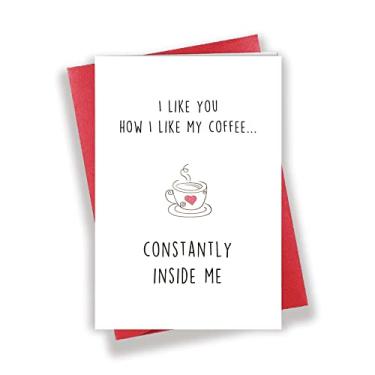 Imagem de Funny Valentine’s Day Card for Husband Boyfriend, Naughty Sexy Anniversary Card, I Like You How I Like My Coffee...