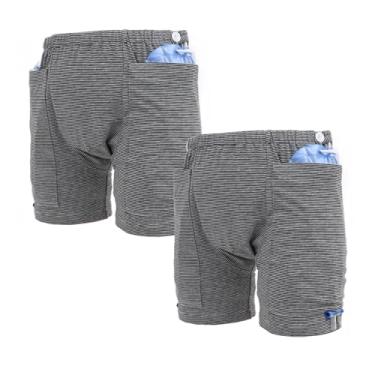 Imagem de Lmaray Pacote com 2 calças para cuidados com incontinência, shorts de perna com cateter, suprimentos para incontinência urinária para homens, compatíveis com cateteres de nefrostomia, Foley,