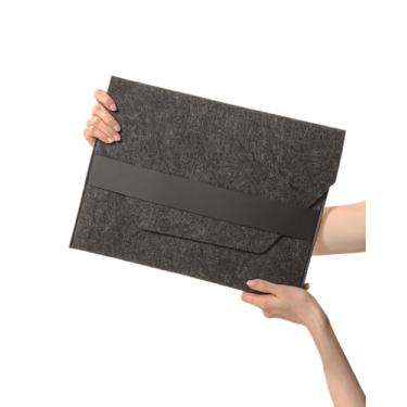 Imagem de SortJoy Capa de feltro para laptop e pasta de arquivos – Capa protetora elegante e durável para laptops e documentos, perfeita para trabalho, escola ou viagens, serve para dispositivos de até 38 cm