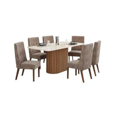 Imagem de Mesa Jantar Solana 180 6 Cadeiras Eloa Cacau - Henn
