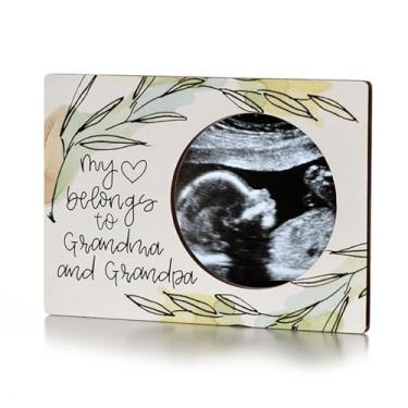 Imagem de Moldura magnética MBHB 12 x 18 cm, design exclusivo em aquarela, estrutura de madeira durável, ideal para fotos de ultrassom, molduras magnéticas para geladeira, ímãs, avós